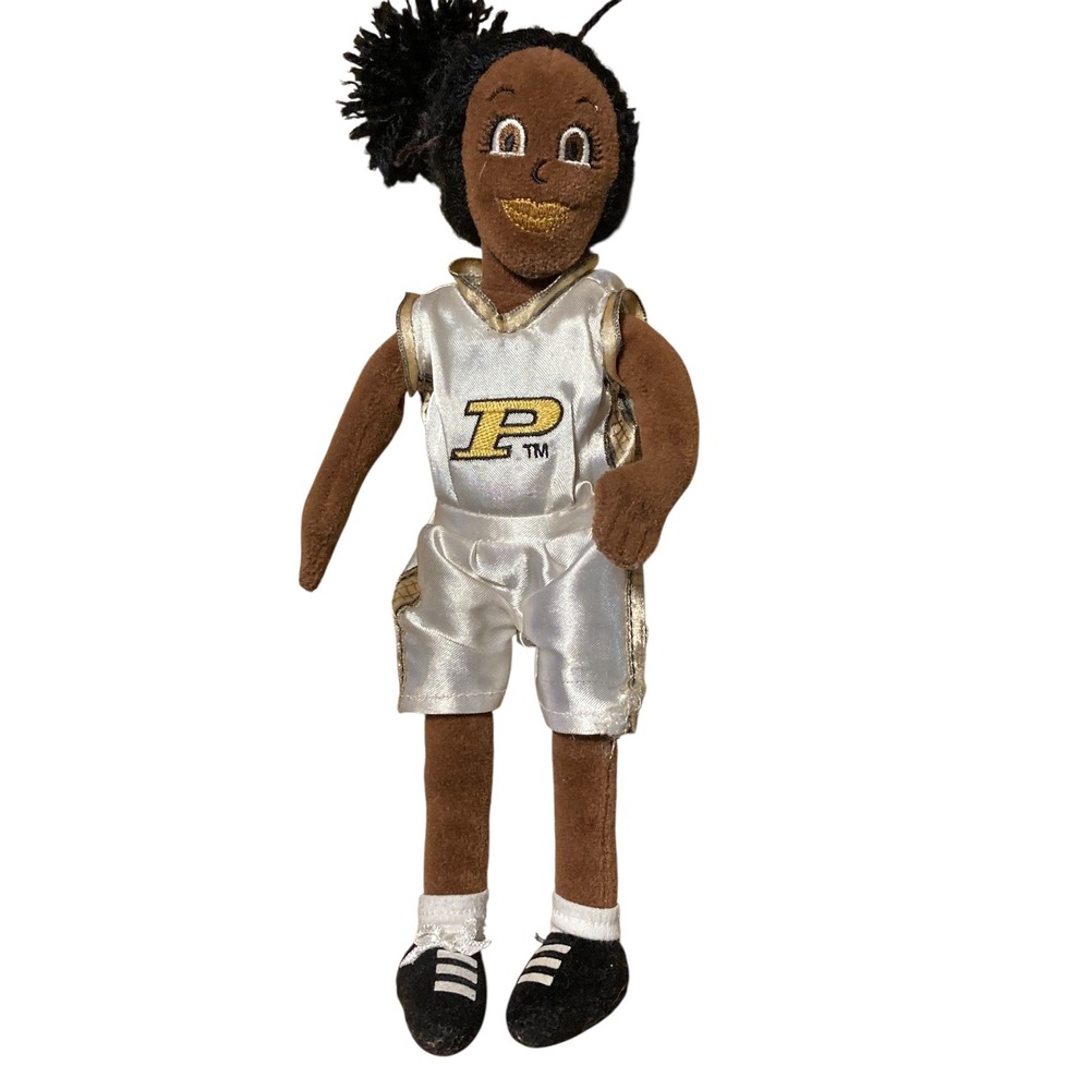 Purdue Boilermakers Plush Doll Female Basketball Player White Gold 10 Inch
